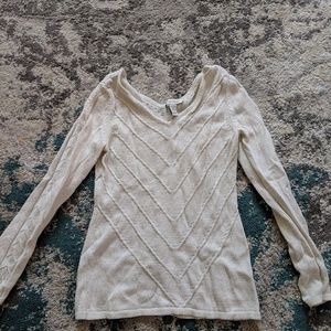 White Metallic White House Black Market Sweater